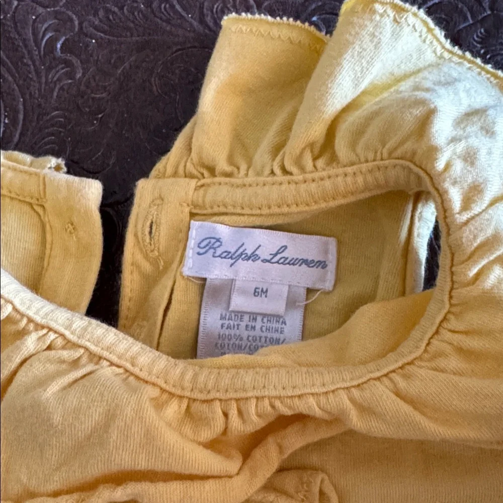 Ralph Lauren Yellow Ruffled Diaper Cover Set